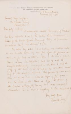 Lot #445 Henrietta Szold Autograph Letter Signed - Image 2