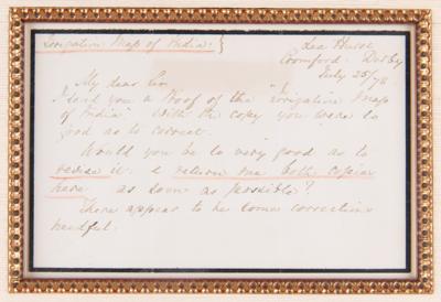 Lot #403 Florence Nightingale Autograph Letter Signed on Map of India - Image 2