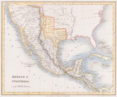 Lot #451 Texas and California: Hand-Colored Map of 