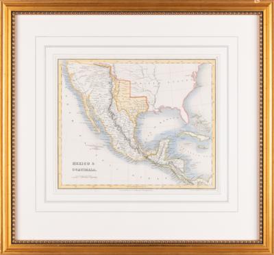 Lot #451 Texas and California: Hand-Colored Map of 