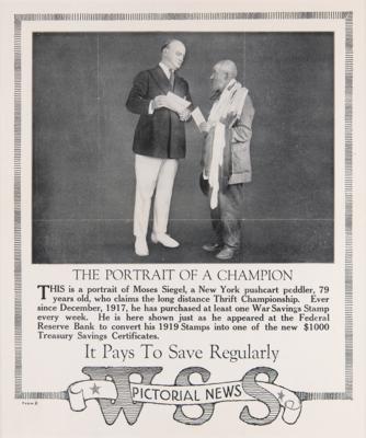 Lot #467 War Savings Stamps: Moses Siegel Pictorial News Poster - Image 1