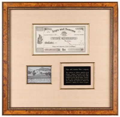 Lot #397 Napa and Sonoma Wine Company Stock Certificate - Image 1