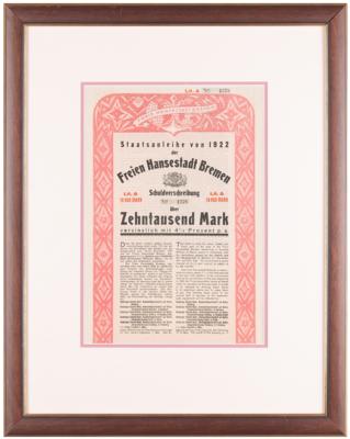 Lot #327 German Bond: Staatsanleihe von 1922 der Freie Hansestadt Bremen Schuldverschreibung - Image 3