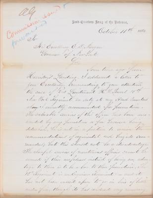 Lot #494 George B. McClellan Civil War-Dated Letter Signed on an Engineer's Promotion - Image 2