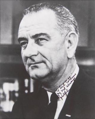 Lot #128 Lyndon B. Johnson Signed Photograph - Image 1