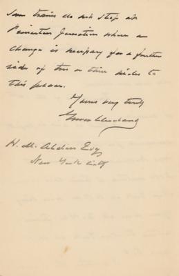 Lot #77 Grover Cleveland Autograph Letter Signed - Image 2