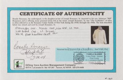 Lot #280 Joseph Bonanno Personally-Owned and -Worn Trench Coat, Flat Cap, and Handkerchief - Image 9