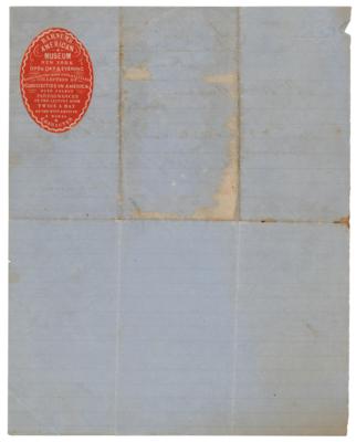 Lot #275 P. T. Barnum Autograph Letter Signed - Image 2