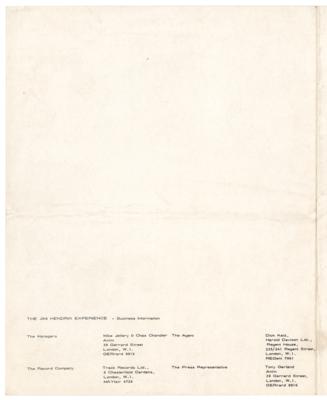 Lot #669 Jimi Hendrix Experience Original UK Fan Club Biography Booklet (1966) - Image 3