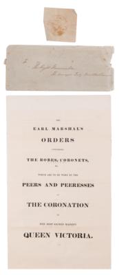 Lot #243 Queen Victoria Signed Coronation Invitation - Image 3