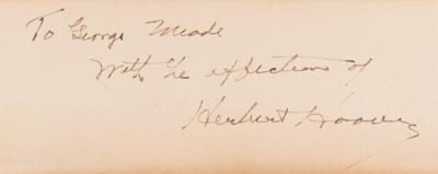 Lot #122 Herbert Hoover Signed Photograph to the Great-Grandson of George G. Meade - Image 2