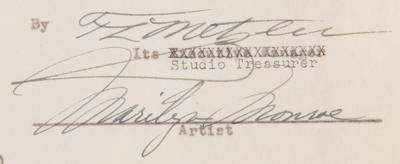 Lot #718 Marilyn Monroe Signed 1951 Contract Page with Twentieth Century-Fox - Image 2