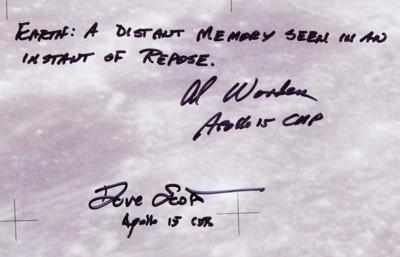 Lot #520 Apollo 15: Dave Scott and Al Worden Signed Oversized Photograph - Image 2