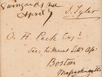 Lot #201 John Tyler Signed Free Frank - Image 2