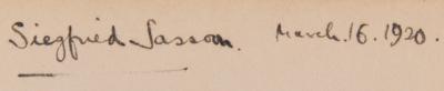 Lot #609 Siegfried Sassoon Signed Book - Counter-Attack and Other Poems - Image 1