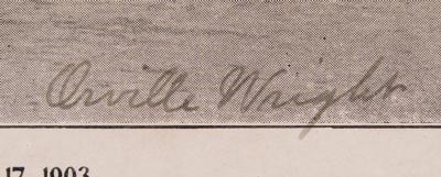 Lot #501 Orville Wright Signed Photograph of Man's First Flight - Includes Rare Original Mailing Envelope - Image 3