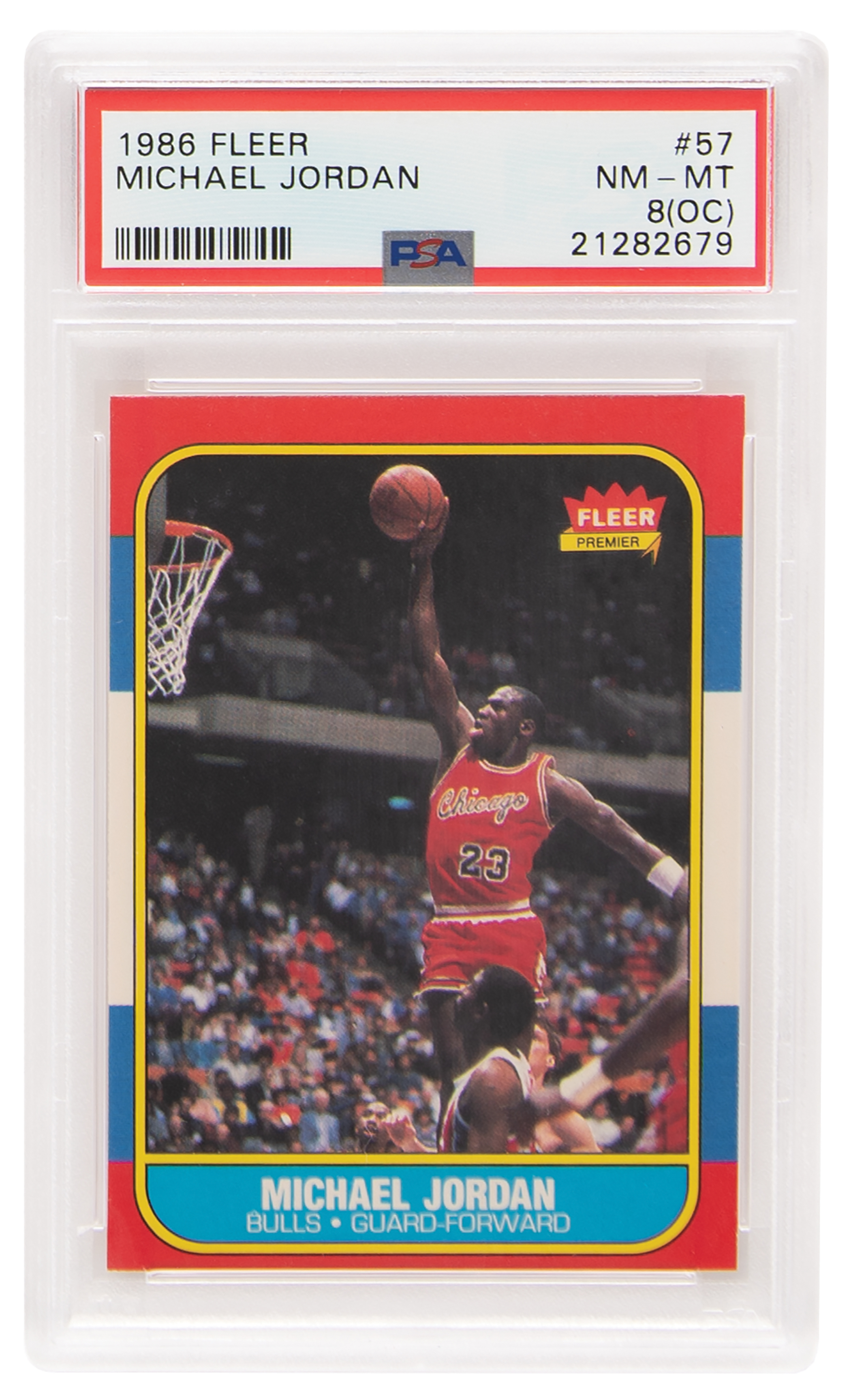 Lot #806 1986 Fleer #57 Michael Jordan Rookie Card