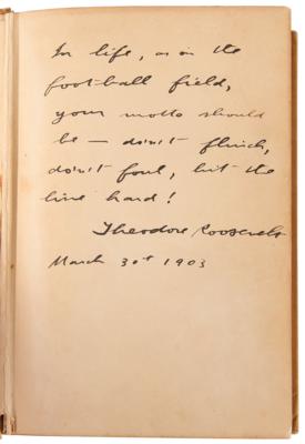 Lot #25 Theodore Roosevelt Signed 'The Rough Riders' Book as President - 