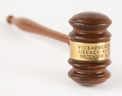 Lot #107 Gerald Ford: Gavel Made from Inaugural Platform Wood - Image 3