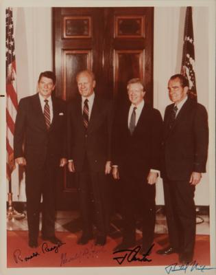 Lot #58 Four Presidents Signed Photograph (Taken at White House Before Anwar Sadat's Funeral) - Image 1