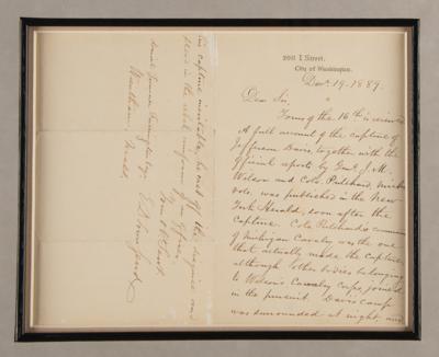 Lot #475 Jefferson Davis Framed Display with Letter Signed and Fort Monroe Hair Strands and Hat Fabric - Image 5