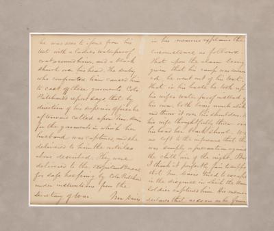 Lot #475 Jefferson Davis Framed Display with Letter Signed and Fort Monroe Hair Strands and Hat Fabric - Image 6