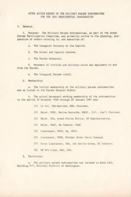 Lot #60 John F. Kennedy 1961 Presidential Inauguration Report - Presented to the Chairman of the Joint Chief of Staff - Image 5