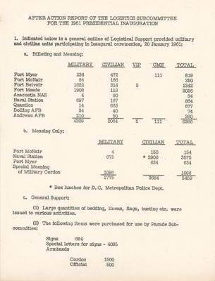 Lot #60 John F. Kennedy 1961 Presidential Inauguration Report - Presented to the Chairman of the Joint Chief of Staff - Image 7