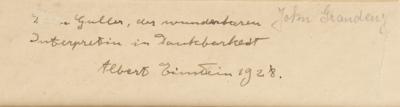 Lot #306 Albert Einstein Signed Photograph - Image 3