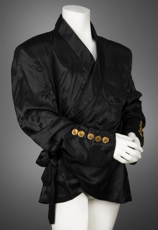 Lot #5293 Prince's Stage-Worn Black Silk PJ Robe from the Act II Tour - Image 1