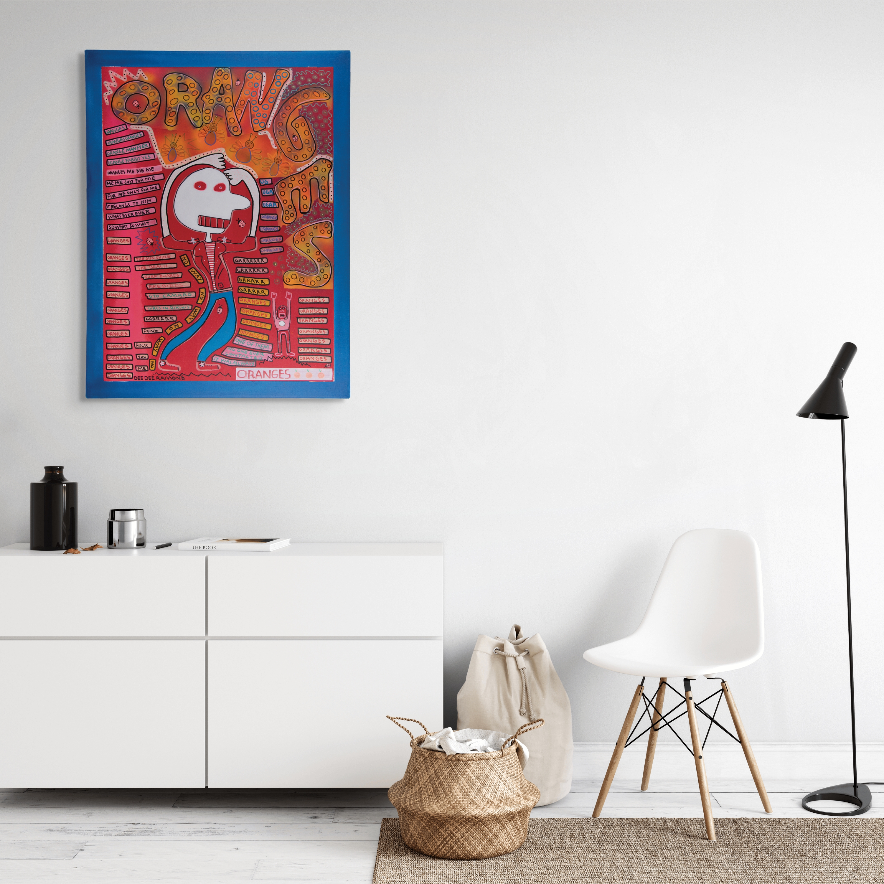 Lot #5200 Dee Dee Ramone Large Original Painting - 'Oranges' - Image 3