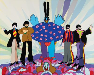 Lot #5036 George Martin Signed Hand-Painted Commemorative 'Yellow Submarine' Cel - Image 1