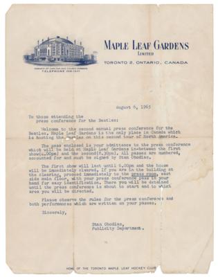 Lot #5040 Beatles 1965 Toronto Maple Leaf Gardens Press/Photo Pass - Image 3