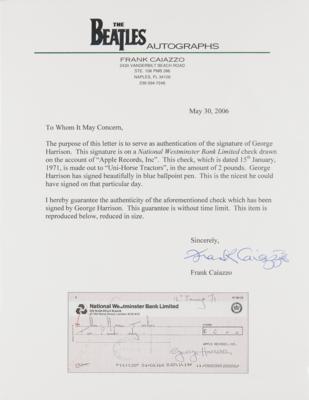 Lot #5022 George Harrison Signed Check - Image 3