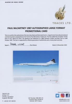 Lot #5057 Paul McCartney Signed British Airways Promotional Card - Image 2