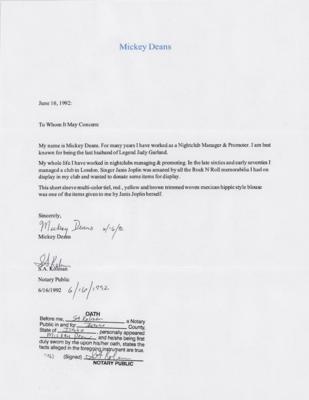 Lot #5139 Janis Joplin's Personally-Owned Hippie Shirt - Image 4