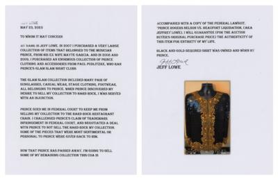 Lot #5296 Prince's Personally-Worn Black-and-Gold Sequined Shirt - Image 5