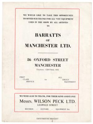 Lot #5091 Rolling Stones Original 1963 Concert Program (City Hall in Sheffield, Yorkshire) - Image 3