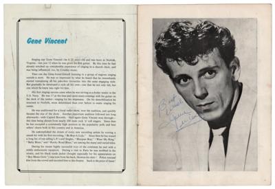 Lot #5143 Gene Vincent and Eddie Cochran Signed UK Tour Program - Image 1