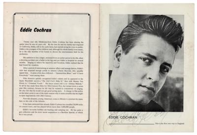 Lot #5143 Gene Vincent and Eddie Cochran Signed UK Tour Program - Image 2