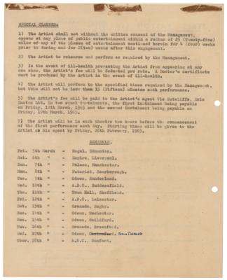 Lot #5086 Rolling Stones and Checkmates 1965 UK Tour Performance Contract - Image 2
