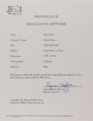 Lot #5119 Miles Davis Signed Original Artwork - 'Dancers' - Image 6