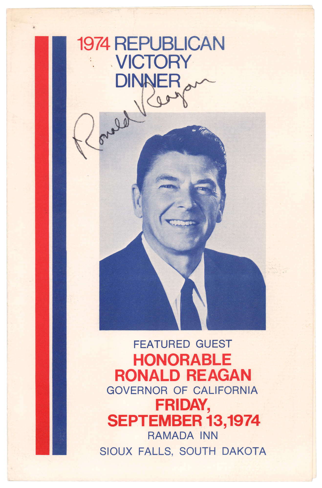 Ronald Reagan Signed Program RR Auction