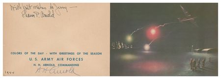 Lot #421 Hap Arnold Signed Christmas Card - Image 2