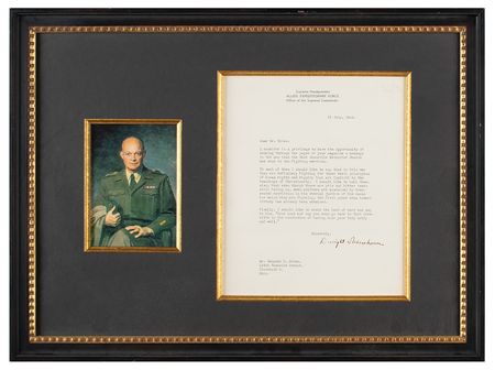 Lot #22 Dwight D. Eisenhower Typed Letter Signed in Support of the Christian War Effort - Image 1