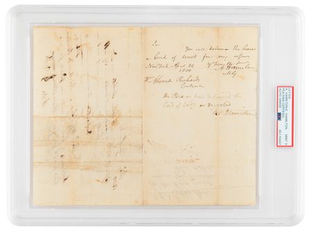 Lot #177 Alexander Hamilton and Elizabeth Schuyler Hamilton Autograph Notes Signed - PSA MINT 9 - Image 1