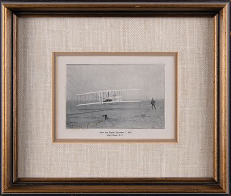Lot #518 Orville Wright Signed Photograph of Man's First Flight - Image 2
