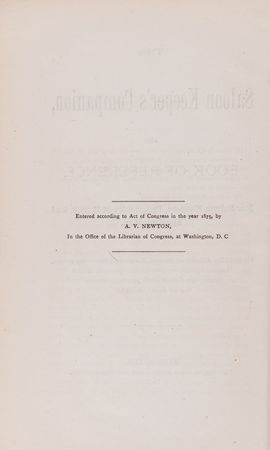 Lot #876 Baseball: The Saloon Keeper's Companion, with Baseball's Championship Code and Standings (1875) Book - Image 3