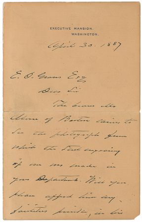 Lot #60 Grover Cleveland Autograph Letter Signed as President - Image 1