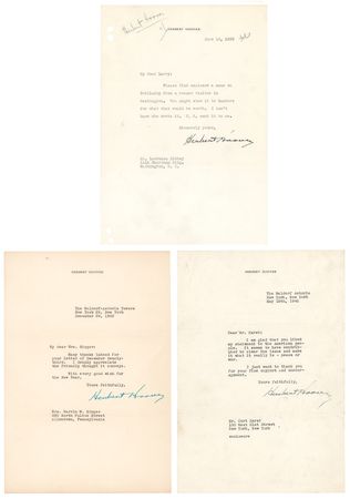 Lot #97 Herbert Hoover (3) Typed Letters Signed - Image 1